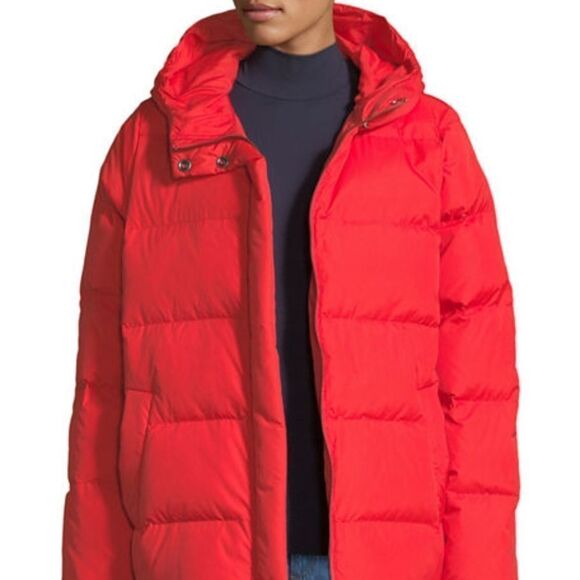 Eileen Fisher Quilted Nylon Hooded Down Puffer LP